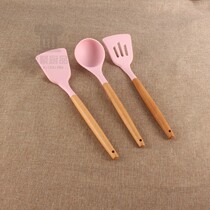 Food grade wooden handle silicone spatula Cooking spatula spoon frying spatula Non-stick special spatula Silicone cooking spatula high temperature resistance