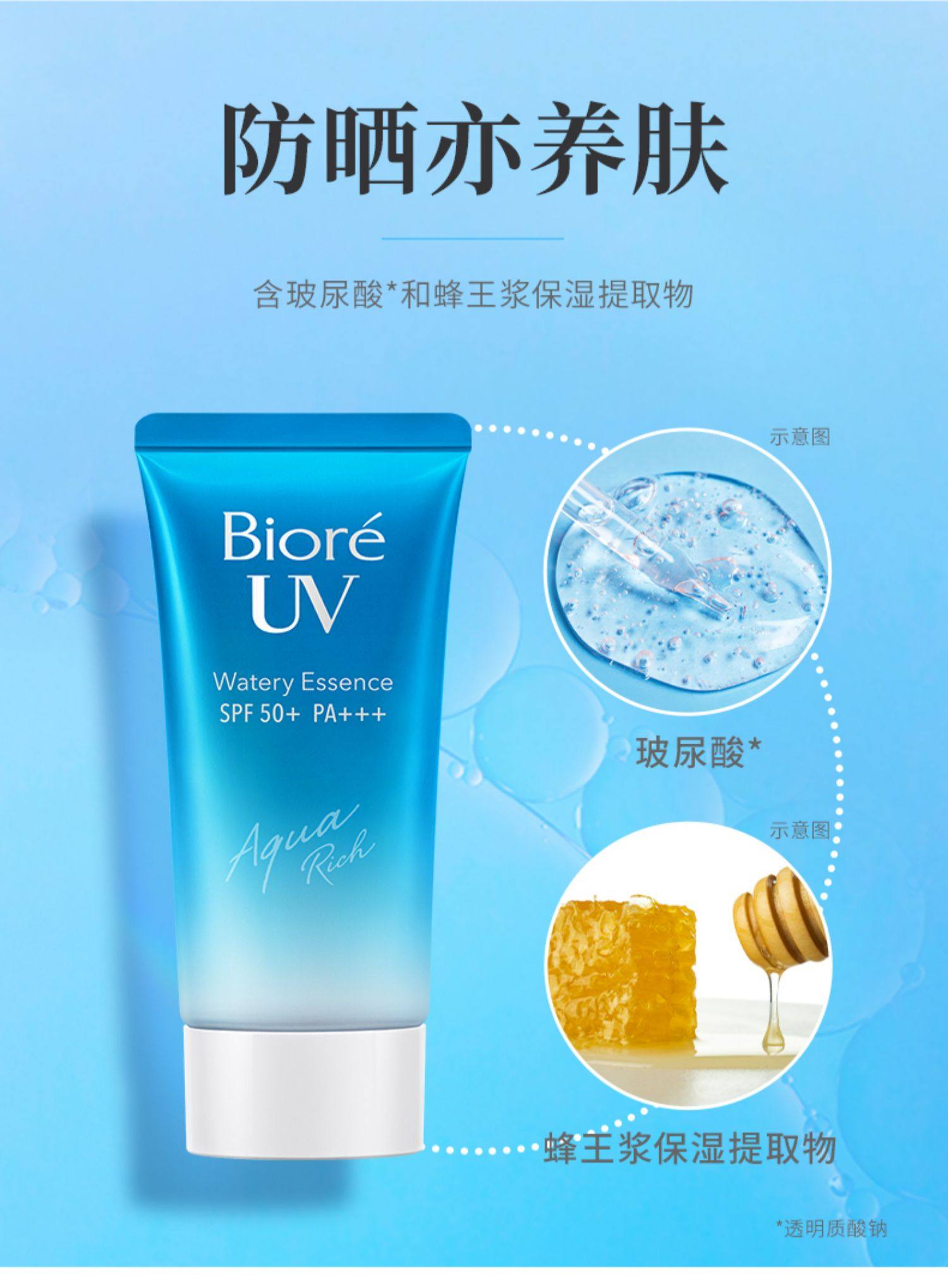 【日本直邮】KAO花王 BIORE碧柔 水精华清爽保湿防晒乳 SPF50+PA++++ 70g