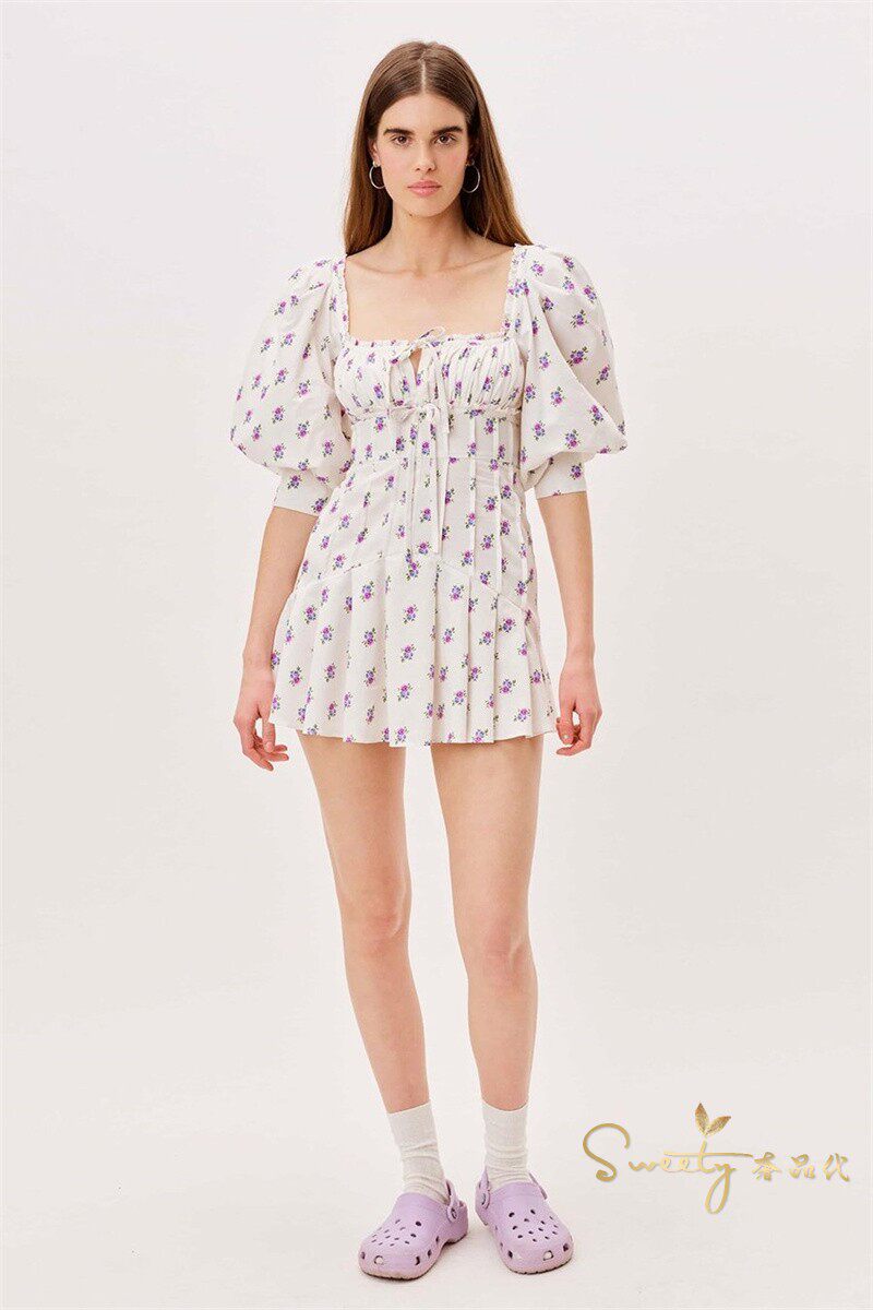 for love lemons 21 new autumn and winter new foam bubble sleeve dress woman