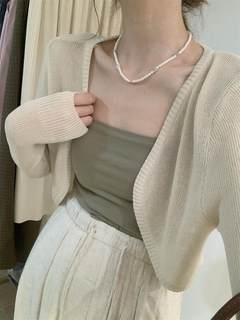 Korean style summer ice silk top and shawl