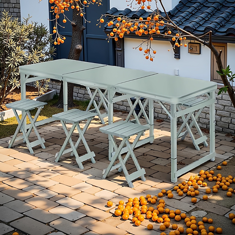 Outdoor Folding Tables and Chairs, All-Aluminum Alloy, for Home Use, Night Market Stalls, Promotional Tables, Camping Equipment, Picnic Tables, Barbecue Tables
