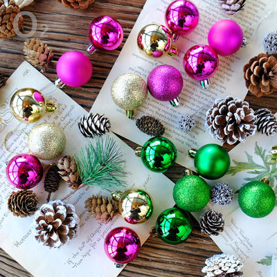 Christmas decorative balls, 3/4cm, 24 buckets, Christmas tree decorations, shop window hangers, DIY materials