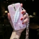 X27pro pink+перья+хрустальная цепь