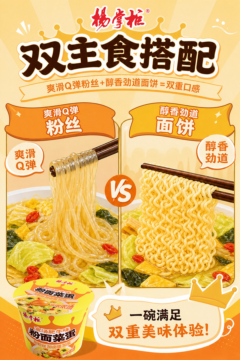 安享好物 安享E级泡面-杨掌柜金汤肥牛粉面菜蛋 国标 