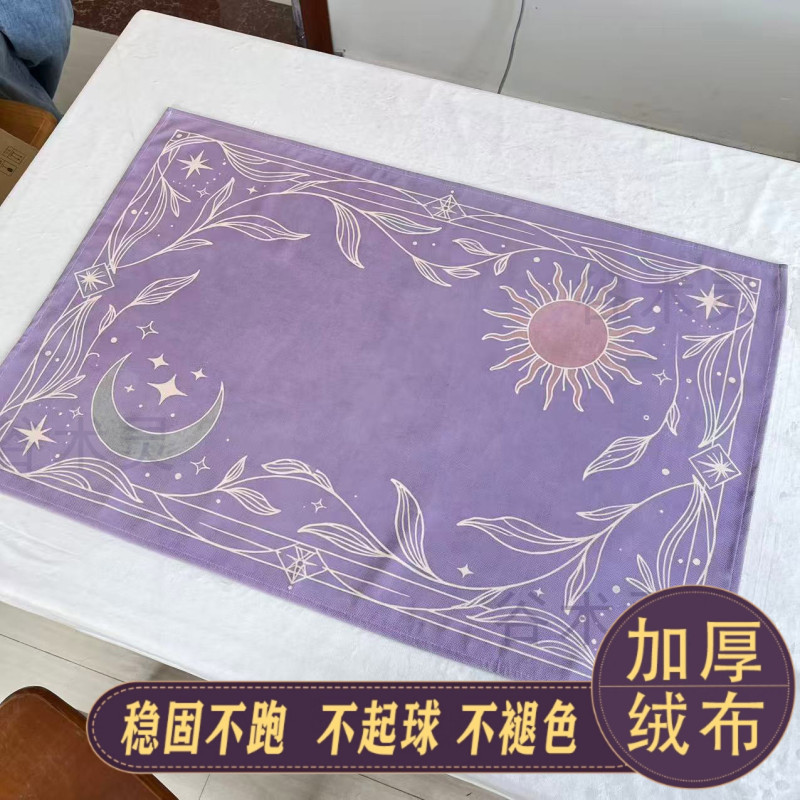 Thick Velvet Moon Phase Sun Tarot Tablecloth Tarot Card Tablecloth Tarot Table Cloth Divination Cloth Rectangular