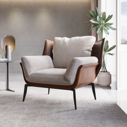 Simple Modern Sofa Chair, Light Luxury Living Room Single Seat Balcony Boss Chair, Italian Minimalist Bedroom Leisure Stool