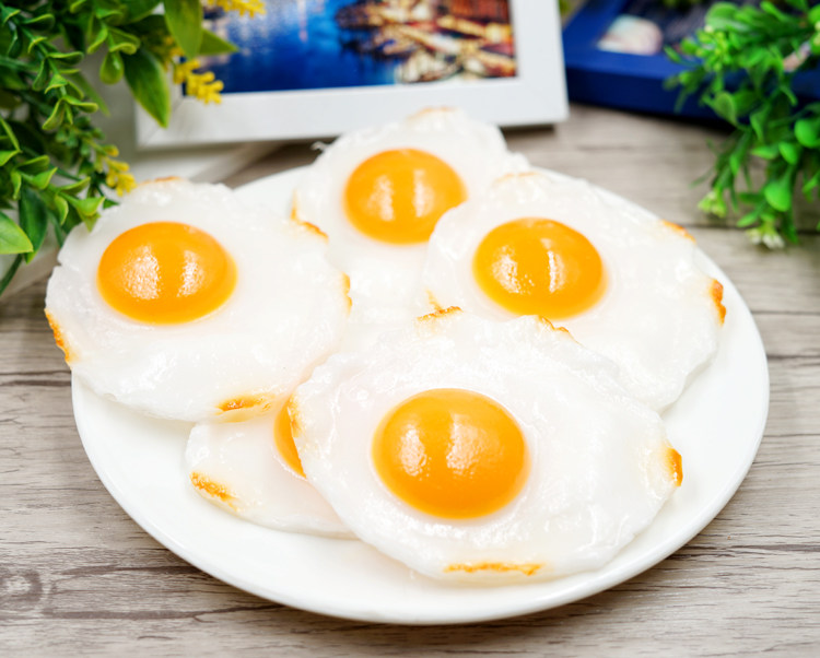 Simulation poached egg simulation food model props Simulation fried egg model props display