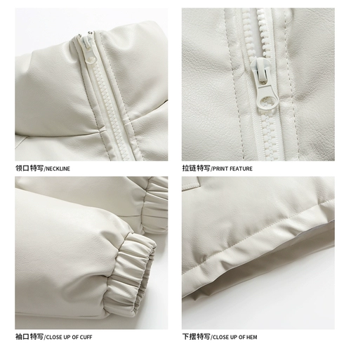 悟空有货 Полиуретановый черный зимний пуховик подходит для мужчин и женщин, в американском стиле, увеличенная толщина