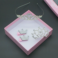 Sinh nhật trẻ em vương miện bộ quà tặng cô gái Hàn Quốc Công chúa vương miện rhinestone headband kẹp tóc cô gái kẹp tóc phụ kiện tóc giá tốt