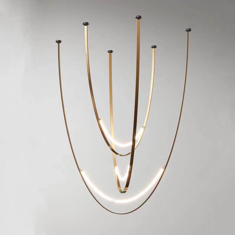New Line Pendant Light, Modern Minimalist Designer Style, Villa Living Room, Dining Room, Bar, Hotel U-Shaped Light, Led Duplex New Line Pendant Light, Modern Minimalist Designer Style, Villa Living Room, Dining Room, Bar, Hotel U-Shaped Light, Led Duplex