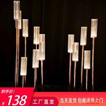 New Wedding Celebration Golden Road Citation Hotel Steps High Candleholder Placement Props Stage Decoration Wedding T Terra Pendulum Pieces