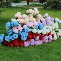 European 3-headed foreign peony simulation flower living room placement of foreign roses Wedding flower wall road silk floral arrangement decoration