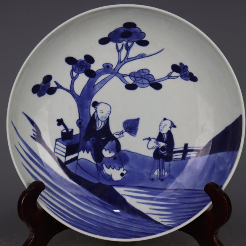 中国古玩　康熙年製 人物　風景　青花　染付　花入　中国美術 清代 明代 清朝期 44f18eec2c0649a892a00d1bd0342e