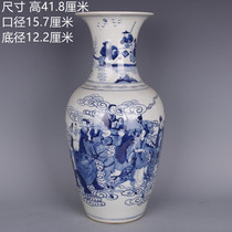 Qing Kangxi blue and white Eight Immortals figure winter melon bottle hand-painted antique antique porcelain home furnishings antique antique collection