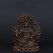 Ming Xuande pure copper ware retro engraved sculpture God of Wealth old goods second-hand goods home furnishings antiques and curios collection