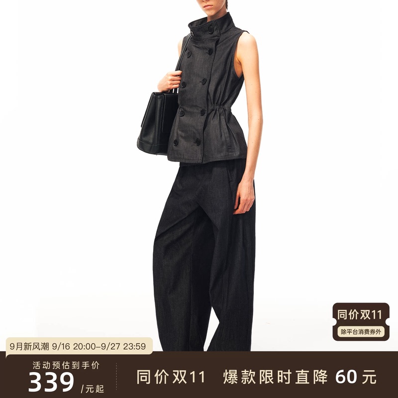 Jcaesar Women Adventure Stand Collar Genuine Leather Vest High-Quality Xinjiang Cotton Lightweight Genuine Leather Double-Breasted Design