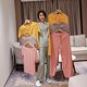 2023 PJ new pajamas women's three-piece summer ice silk short-sleeved suit ladies home clothes loose summer