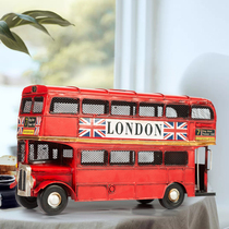 London red double-decker bus model piggy bank retro piggy bank childrens toy car British home decoration