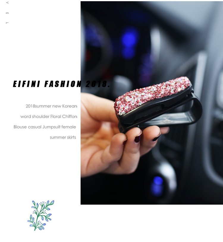 Xe kính clip kim cương sáng tạo xe đa chức năng nội thất xe dễ thương với kính râm trang trí mặt trời - Kính khung giá kính cận