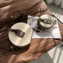 Temperament womens bag retro small round bag 2021 summer new mini bag fashion versatile shoulder shoulder bag round cake bag