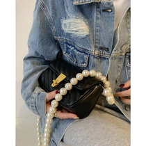 Autumn lady bag Pack 2021 new large pearl shoulder strap chain bag small scented wind rhombus 100 Lapped Ocean Inclined Satchel