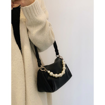 Autumn Lady Bag Kit Advanced Sensation Pearl Armpits Undercoat 2022 Spring New Black Fashion Single Shoulder Sloped Satchel Bag