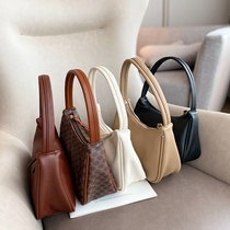 French niche 2021 New Tide white bag womens shoulder bag simple Hand bag underarm bag soft leather small bag