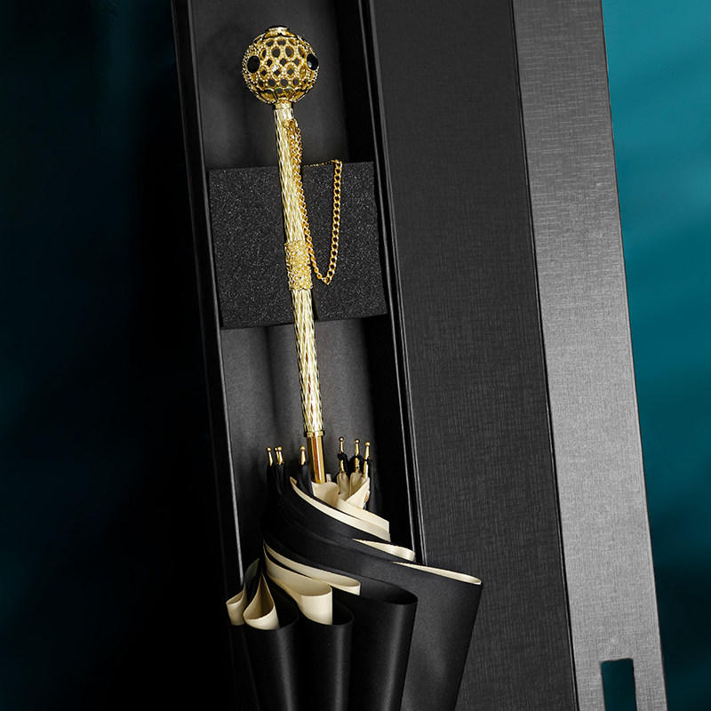 DanMunier long umbrella straight rod umbrella Linglong ball solid color design art craft umbrella light luxury custom umbrella