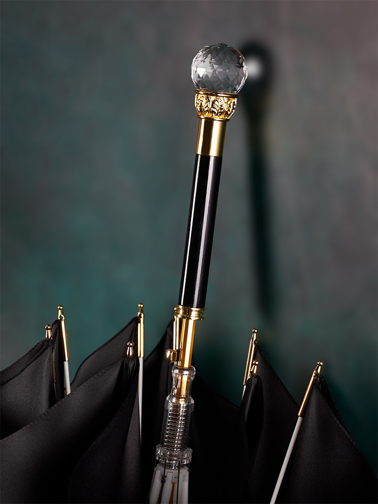 Danmunier crystal long handle umbrella large number double large number umbrella pure colour brief male and female universal straight lever umbrella