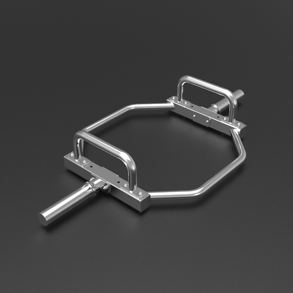 Dongji stainless steel large ring-shaped Olympic rod Fitness Deadlift shrug farmer walking hexagonal large hole universal barbell rod