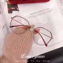 Schlova β titanium ultra-light glasses frame female net red round face big face thin personality polygon glasses SC107