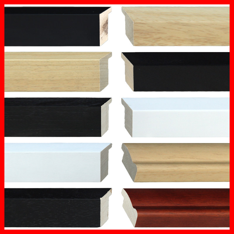 Wang Bin photo frame high-grade white wood solid wood line black and white simple solid wood Chinese painting frame art frame strip 2-4cm