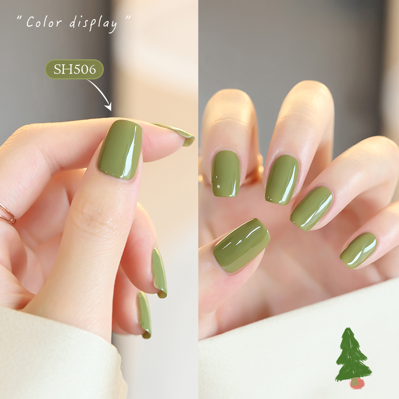 Sweet Color Internet-Famous Nail Polish for Women, No-Bake, Quick-Drying, Long-Lasting, Matcha Green, Forest Green, Milk Green, Avocado Green