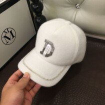 South Korea Net Red new autumn and winter rhinestone letter hat female Japanese warm baseball cap Korean cap Joker cap