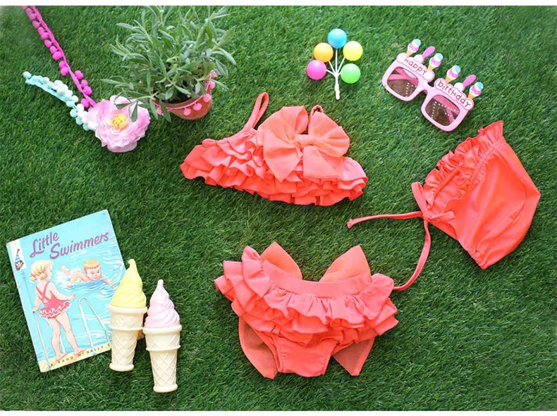 Túi thiên thần trẻ em Hàn Quốc mặc cô gái áo tắm 2018 mới tải về du lịch beachwear áo tắm bộ