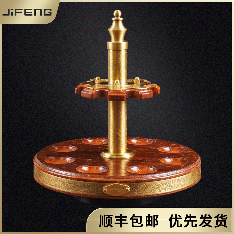 Monsoon pipe rack multi-position display bucket rack pure copper pineapple leather solid wood rotating eight-seater bucket rack accessories smoking set