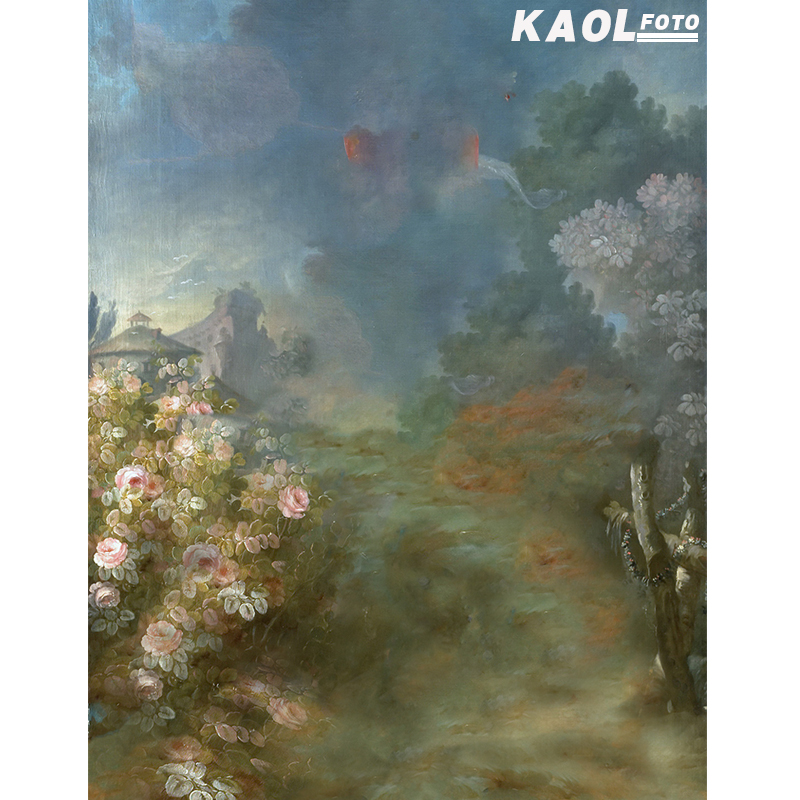 New retro oil painting background cloth spray-painted wedding photography photography children's photo texture hand-painted painting background