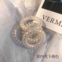 Japanese girl laser mermaid Ji telephone line hair rope Symphony hair ornaments Transparent matte hair circle rubber band couple head rope
