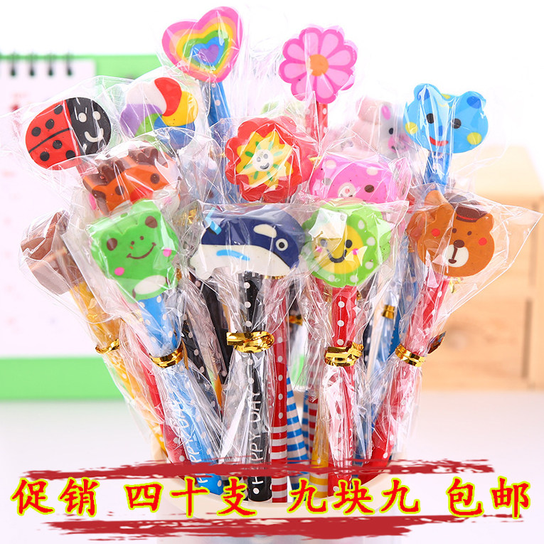 Creative Cartoon Hb Pencil Eraser Elementary School Student Prize Children Birthday Party Return Gifts Little Gift Wholesale