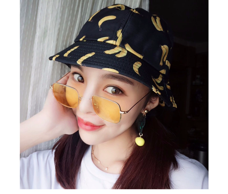 Kính màu vàng retro vàng trong suốt hipster Hàn Quốc Kính râm vuông vuông nữ lưới màu đỏ thạch màu sắc cá tính avant-gardene