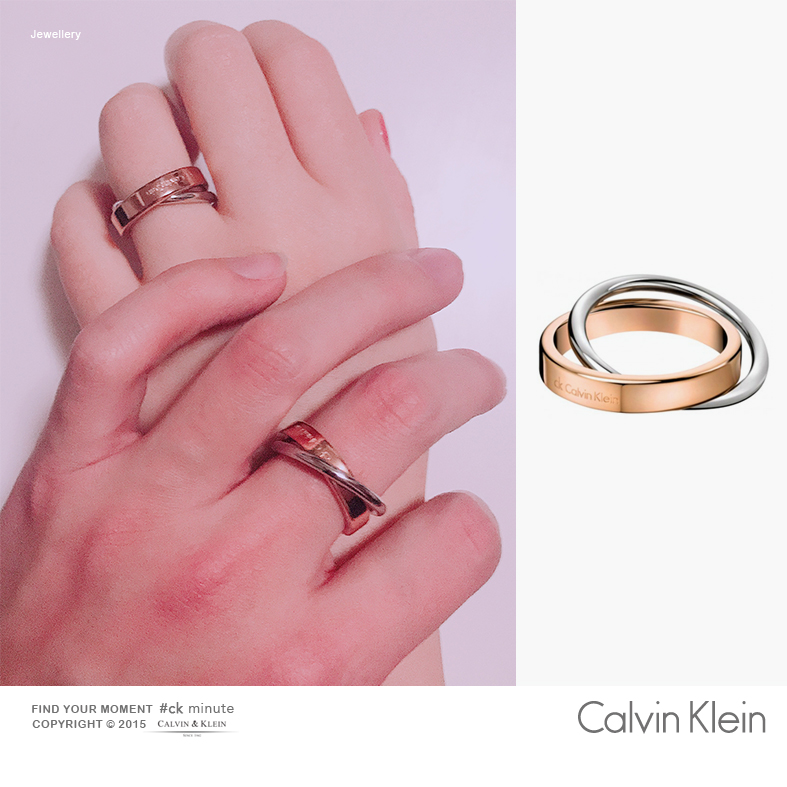 2011 / Sê-ri cuộn / KJ63BR0101 / mô hình cặp đôi vòng tròn hai màu ck / kiểm tra hỗ trợ nhẫn đôi đẹp