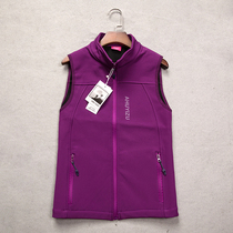 Outdoor sports autumn and winter fleece vest Lady Korean color windproof warm multi-pocket shoulder large size casual vest