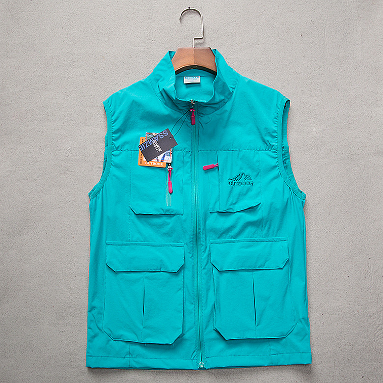 Outdoor sports quick-dry shoulder lady Korean version spring and summer single layer light and thin multi-pocket vest breathable casual workwear vest