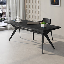 Wabi-sabi style solid wood iron office computer desk designer single desk loft internet celebrity personalized high-end desk and chair