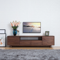 Nordic minimalist solid wood oak TV cabinet Living room Bedroom Black Walnuts Audiovisual Cabinet Day Style Log Small Family custom