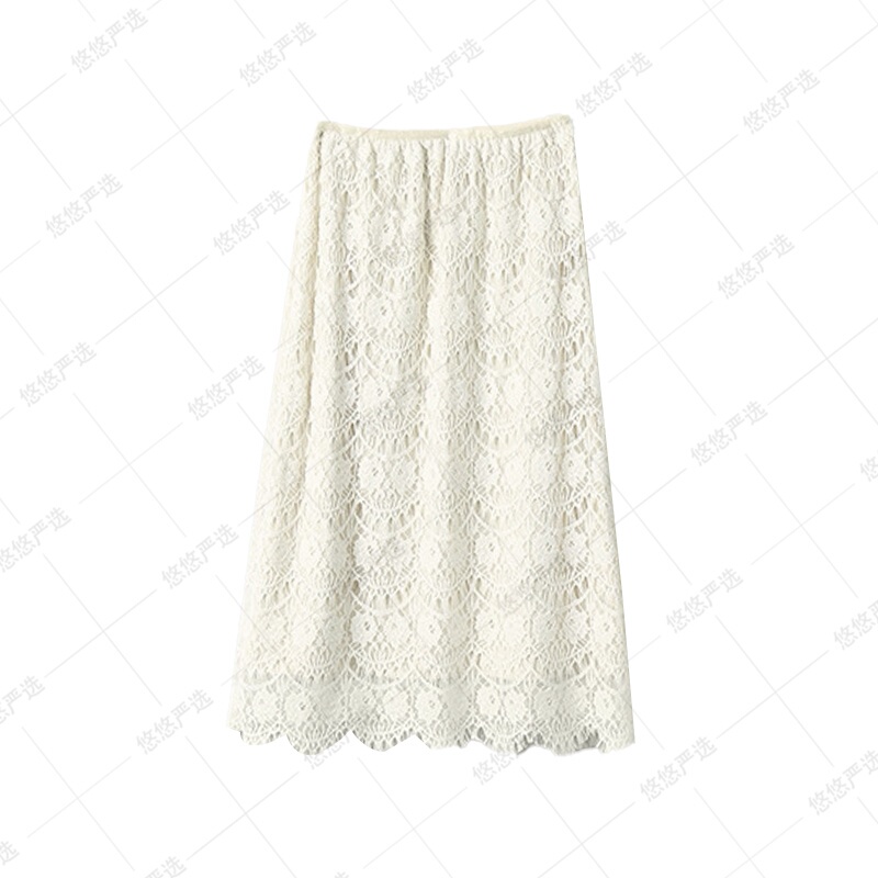 【Heavyweight Fishbone Lace】Can Be Worn in Summer! Thin French Lace Elastic Waist Skirt Mmhaw5030 【Heavyweight Fishbone Lace】Can Be Worn in Summer! Thin French Lace Elastic Waist Skirt Mmhaw5030