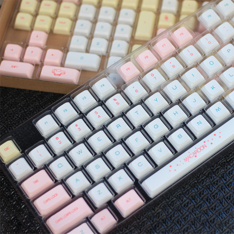 Macaron Keycaps 143 Keys Small Full Set Pbt Sublimation Keycaps Spot Seconds Hair Mechanical Keyboard Keycaps Brand New