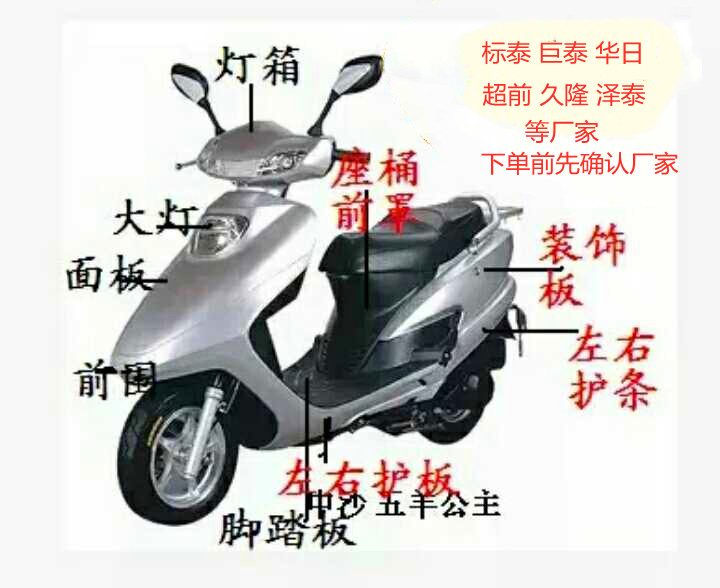 Grand Princess Zhongsha second generation panel front headlamp hood and other shell accessories Juke Biaotai ahead of Huari and other factories