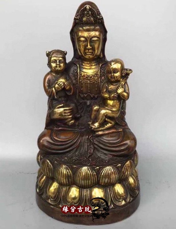 Old Tibetan Golden Pure Bronze Statue of the Bodhisattva Bodhisattva Bodhisattva is dedicated to the delivery of the son-to-the-voice bridesmaid statue-Taobao