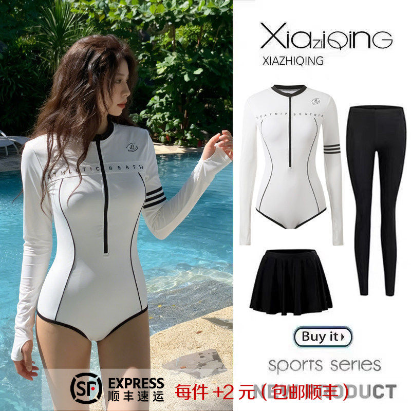 女性用サーフィン水着、ワンピース、新スタイル、プロ仕様の紫外線対策、長袖、シュノーケリング、ダイビング、速乾性、ビーチ、ウェットスーツ。